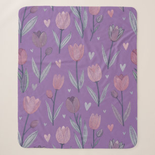 Gedempte Paarse Tulp Sherpa Dekbed (Middel) Deken