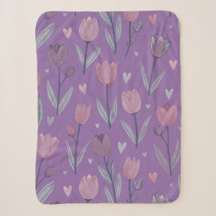 Gedempte Paarse Tulp Sherpa Deken (Klein)