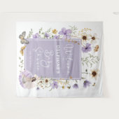 Gedempte Paarse Wildflower Fairy Baby shower Welko Wandkleed (Voorkant (horizontaal))