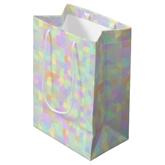 Gedempte Pastel Boho Mod Geometrisch Abstract Medium Cadeauzakje (Voorkant Gekanteld)