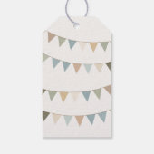 Gedempte pastel Bunting Dank u Baby shower Cadeaulabel (Achterkant)