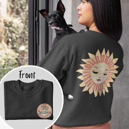 Gedempte Pastel Celestial Boho Sleeping Sun Trui