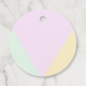 Gedempte Pastel Geometrische Bruiloft Bedankjes Labels (Achterkant)