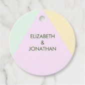 Gedempte Pastel Geometrische Bruiloft Bedankjes Labels (Voorkant)