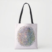 Gedempte Pastel Pentagram Heks Pagan Halloween Tote Bag (Voorkant)