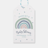 Gedempte pastel regenboog Baby shower gunst Cadeaulabel (Achterkant)