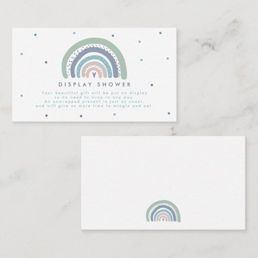 Gedempte Pastel Regenboog Display Douche Informatiekaartje (Voorkant / Achterkant)