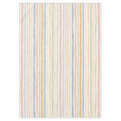 Gedempte Pastel Waterverf Gestreept Minimaal Moder Tafelkleed (Voorkant)