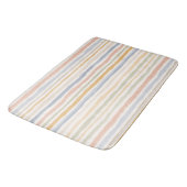 Gedempte Pastel Waterverf Gestreept Minimal Modern Badmat (Gekanteld)