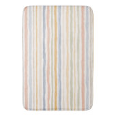 Gedempte Pastel Waterverf Gestreept Minimal Modern Badmat (Voorkant Verticaal)