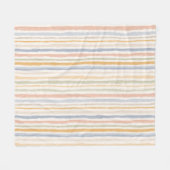 Gedempte Pastel Waterverf Gestreept Minimal Modern Fleece Deken (Voorkant (Horizontaal))