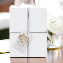 Gedempte perzik bloemen gepersonaliseerde lesbisch cadeaulabel