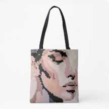 Gedempte Pixel Vrouw met Machtige Quote