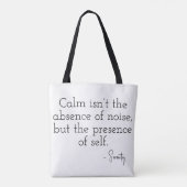 Gedempte Pixel Vrouw met Machtige Quote Tote Bag (Achterkant)