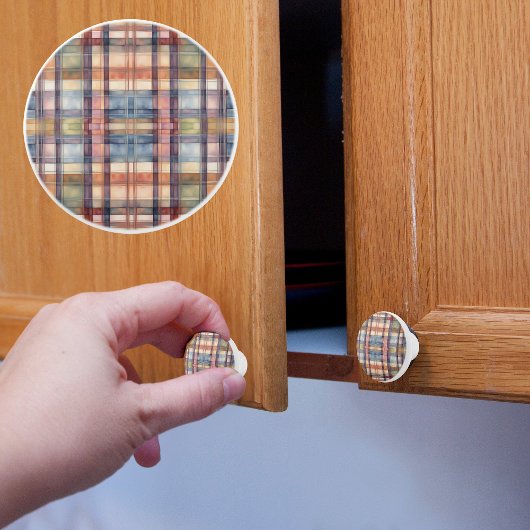 Gedempte Plaid Keramische Knop