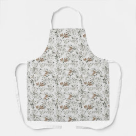 Gedempte Poinsettia All-Over Print Schort