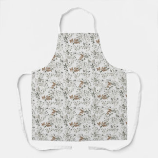 Gedempte Poinsettia All-Over Print Schort