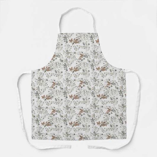 Gedempte Poinsettia All-Over Print Schort (Voorkant)