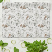 Gedempte Poinsettia's Keukenhanddoek (Gevouwen)