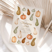 Gedempte Pompoen en Pompoen Thanksgiving-diner Kaart