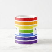 Gedempte Rainbow Striped Custom Name's Brew Koffiemok (Center)