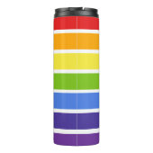 Gedempte Rainbow Striped Custom Name's Brew Thermosbeker (Achterkant)