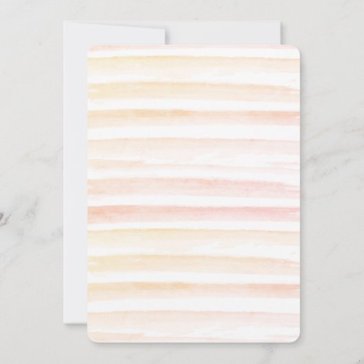 Gedempte regenboog Waterverf roze Baby shower per  Kaart (Achterkant)