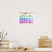 Gedempte Regenboogkleuren Ontwerp 2024 Agenda Post Poster (Keuken)