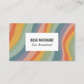 Gedempte regenboogstrepen QR-code Social Media Chi Visitekaartje (Voorkant)