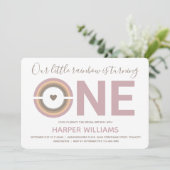 Gedempte regenboogvaars Baby 1ste verjaardag Kaart (Staand voorkant)