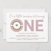 Gedempte regenboogvaars Baby 1ste verjaardag Kaart (Voorkant)