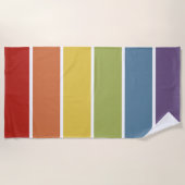 Gedempte Retro Kleur Regenboog LGBT Patroon Strandlaken (Voorkant)