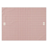 Gedempte Rode Crème Tartan Plaid Monogram Tafelkleed (Voorkant (Horizontaal))