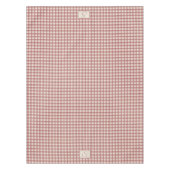Gedempte Rode Crème Tartan Plaid Monogram Tafelkleed (Voorkant)
