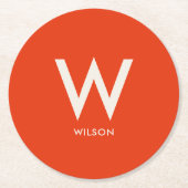 Gedempte rode monogram persoonlijke feestje ronde kartonnen onderzetter (Voorkant)