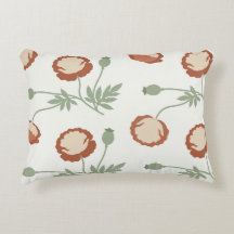 Gedempte Roest Poppy Bloemaccent Kussen