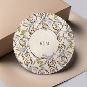 Gedempte Royal Victoriaans Elegant Bloemen Bruilof Ronde Sticker