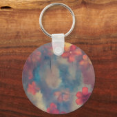 Gedempte roze bloemen sleutelhanger (Voorkant)