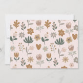 Gedempte roze bloemenfee eerste verjaardag foto kaart (Achterkant)