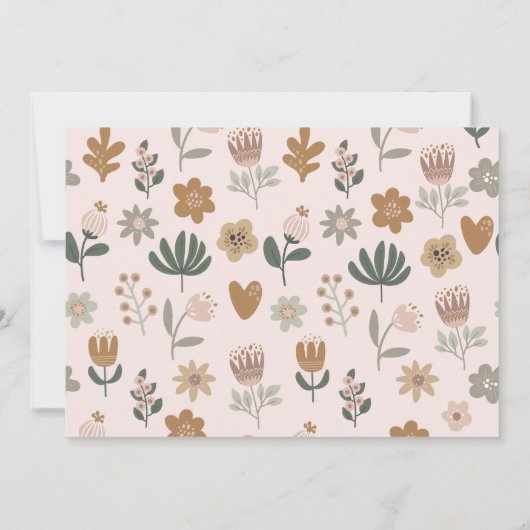 Gedempte roze bloemenfee meisje verjaardag foto kaart (Achterkant)