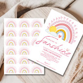 Gedempte Roze Ray van Sunshine Rainbow Baby shower Kaart