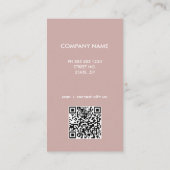 Gedempte Roze Scannable QR Code Zakelijke Kaart Visitekaartje (Achterkant)