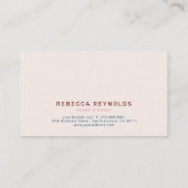 Gedempte roze tropische bladeren Modern Visitekaartje (Achterkant)