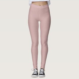 gedempte roze vaste stof leggings