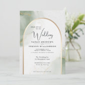 Gedempte Sage Abstracte Bruiloft Kaart (Staand voorkant)