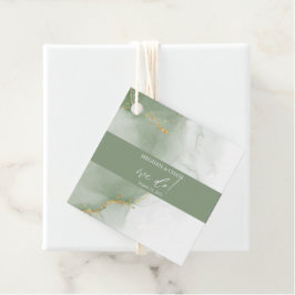 Gedempte salie Abstract Bedankjes Labels