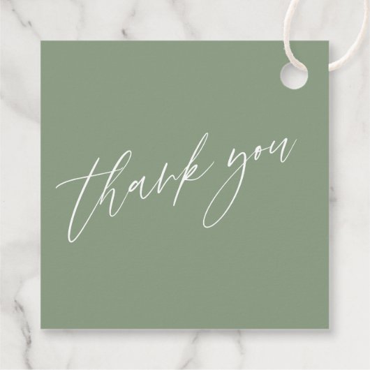 Gedempte salie Abstract Bedankjes Labels (Achterkant)