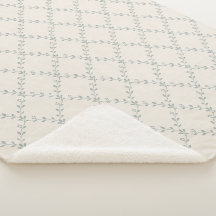 Gedempte Salie Bloem Motief Blokprint Patroon