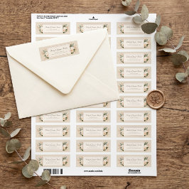 Gedempte Salie Botanisch Gouden Frame Retouradres Etiket
