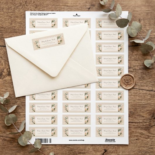 Gedempte Salie Botanisch Gouden Frame Retouradres Etiket